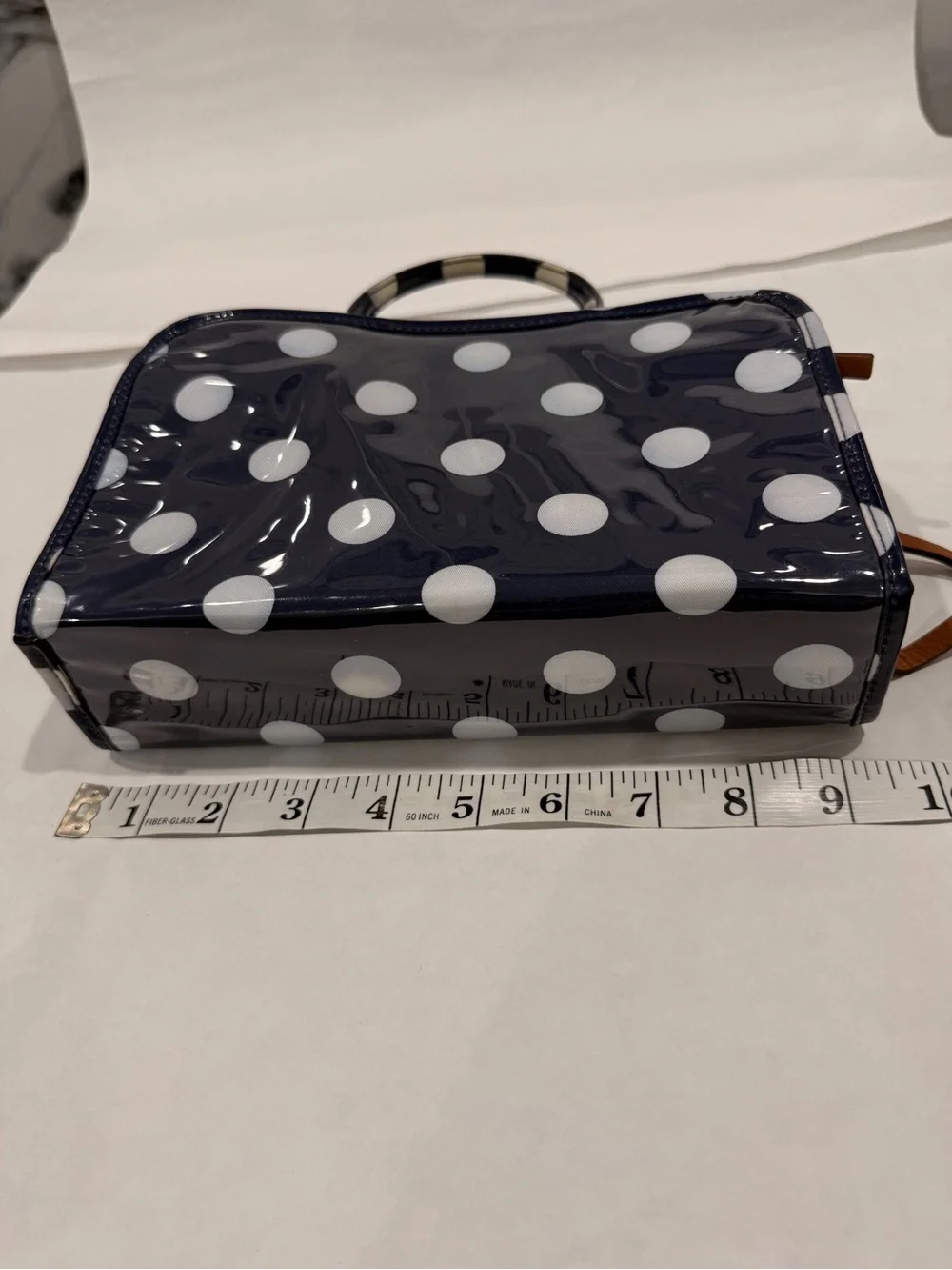 Kate Spade Le Pavillion Manuela Cosmetic Case in Navy Blue and White Polka Dot